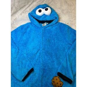 Sesame Street Cookie Monster Union Suit Unisex 2XL/3XL Blue Good Fleece Onesie